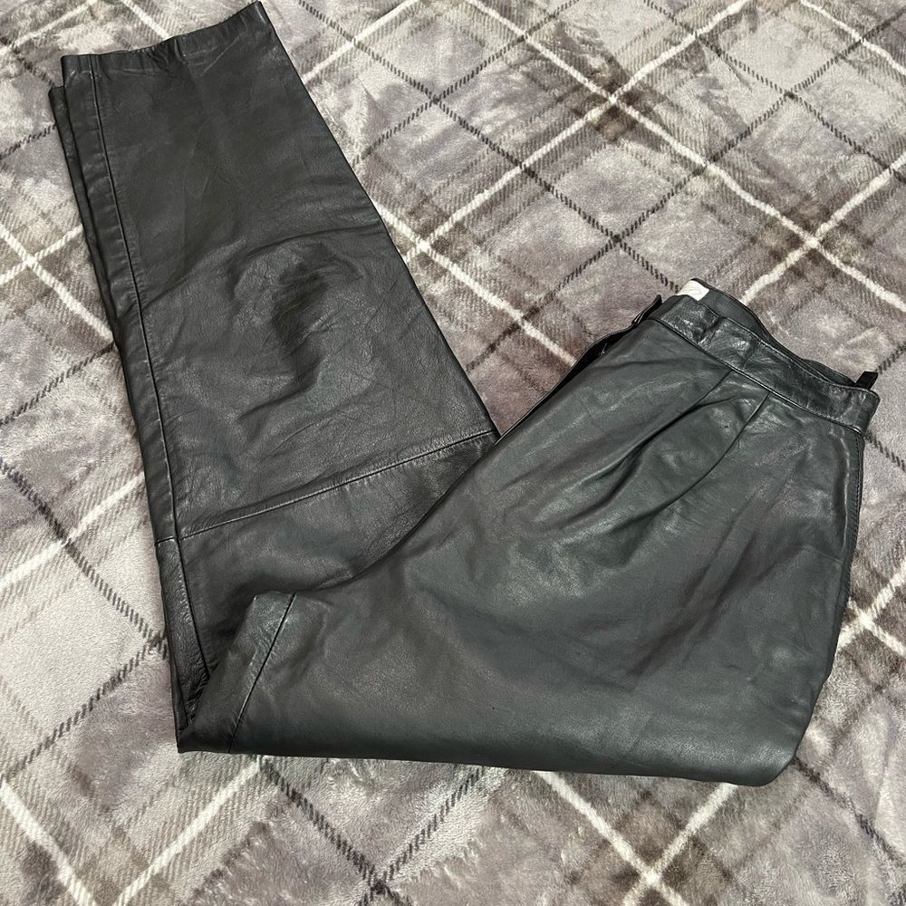 high waisted leather pants